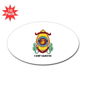 CL - M01 - 01 - Marine Corps Base Camp Lejeune with Text - Sticker (Oval 10 pk) - Click Image to Close